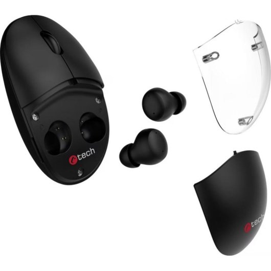 Ratón C-Tech WLM-21 inalámbrico ergonómico con auriculares TWS multicolor