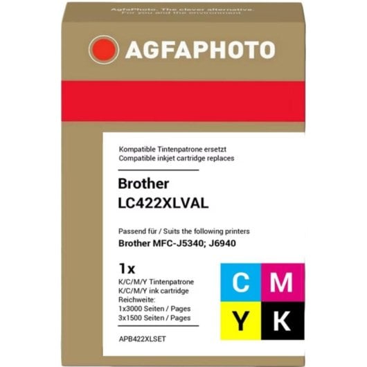 Cartucho de tinta Agfaphoto APB422XLSET compatible Brother MFC J XL 4 colores