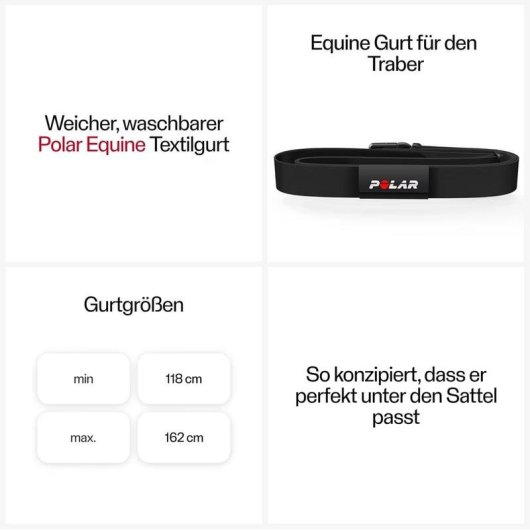 Ceinture cardio Polar Equine Bluetooth textile noir