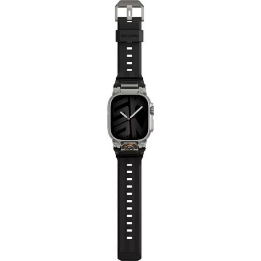 Correa de Silicona Skinarma con Hebilla de Acero Inoxidable para Apple Watch Negro