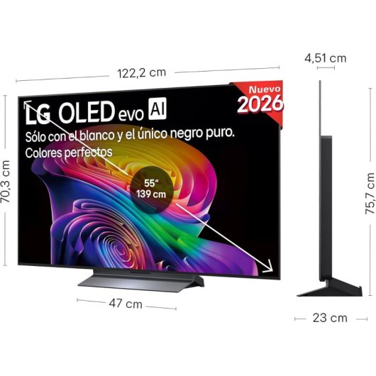 TV LG OLED evo AI OLED55C64LA 55" 4K UltraHD 120Hz Smart TV WebOS HDR10 Dolby Vision Dolby Atmos