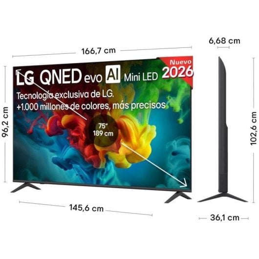 TV LG QNED evo MiniLED AI 75QNED82B6A 75" 4K UltraHD 120Hz Smart TV WebOS HDR10