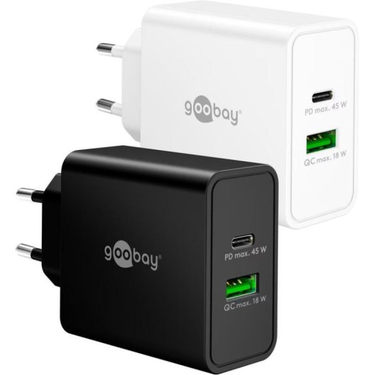 GaN USB-Ladegeraet Goobay 45 W USB-C USB-A