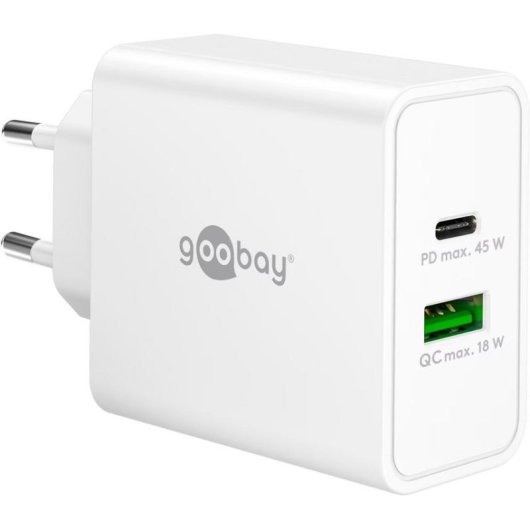 GaN USB-Ladegeraet Goobay 45 W USB-C USB-A