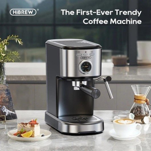 Cafetière expresso semiautomatique HiBREW H5A 1,2 L 15 Bars avec mousseur