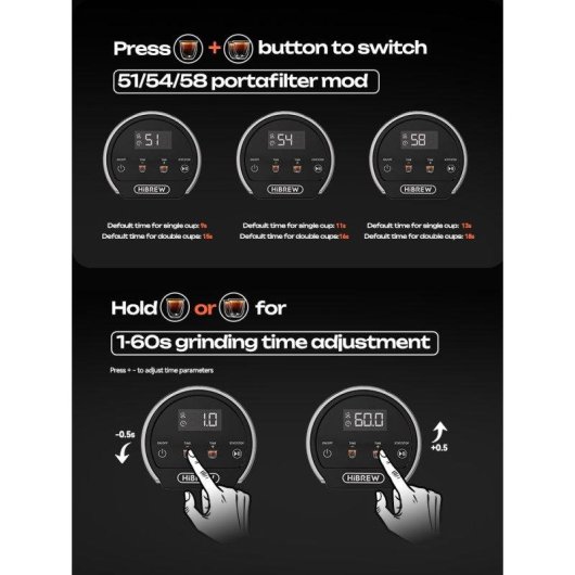 Molino de Café Eléctrico HiBREW G3 Plus 31 Niveles Pantalla Táctil