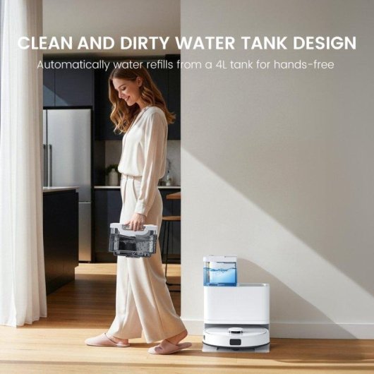 Aspirateur Robot et Laveur Teendow D63s Ultra Vidage Automatique Navigation Intelligente 10000 Pa