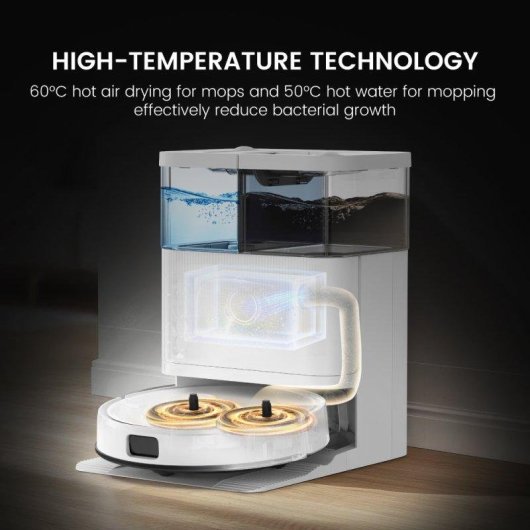 Aspirateur Robot et Laveur Teendow D63s Ultra Vidage Automatique Navigation Intelligente 10000 Pa