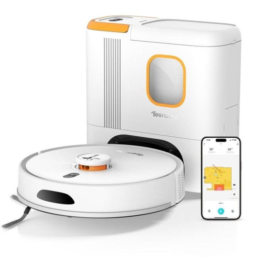 Aspirador Robô com Mopa Teendow D20s Max+ Com Esvaziamento Automatico Navegação LiDAR 6000 Pa