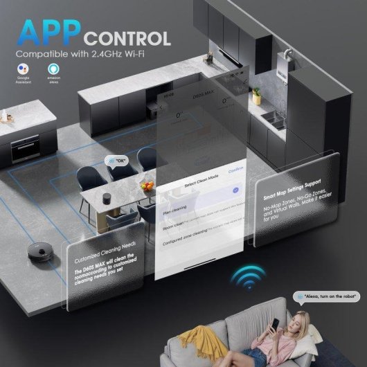 Aspirador Robô com Mopa Teendow D65s Max Com Esvaziamento Automatico Navegação LiDAR 6000 Pa