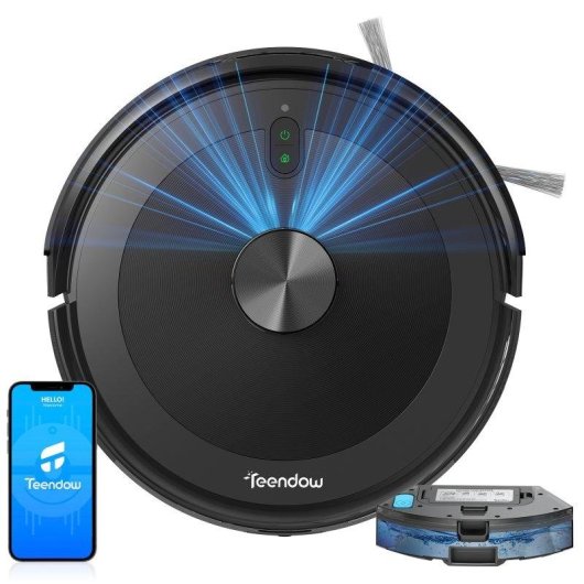 Robot Aspirapolvere Teendow D10S MAX con Autovaciado Navigazione LDS 3000 Pa Controllo Vocale