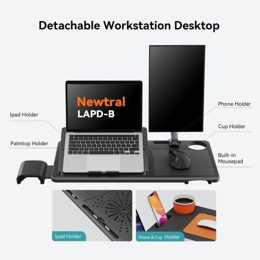 Sedia Ergonomica Newtral NT002 Reposapiedi 4D Nera