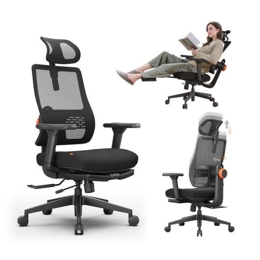 Sedia ergonomica Newtral MagicH-BP + LAPD-BLACK Scrivania smontabile