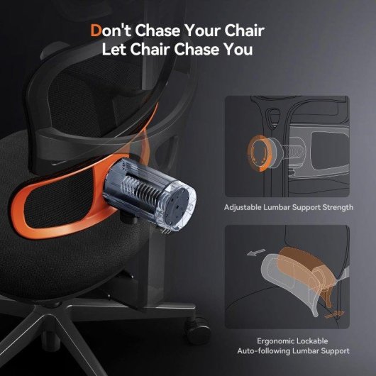 Chaise de bureau Newtral NT001 ergonomique avec soutien lombaire