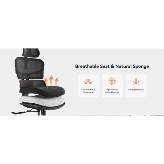 Chaise de bureau Newtral NT001 ergonomique avec soutien lombaire