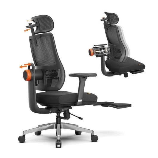 Chaise Ergonomique Newtral MagicH-BPro Repose-pieds pliable 4D accoudoirs reglables