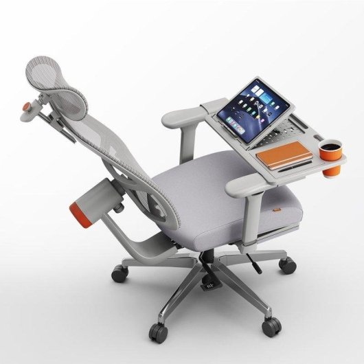 Escritorio desmontable Newtral LAPD para silla MagicH-BP/MagicH-BPro gris ángulo ajustable
