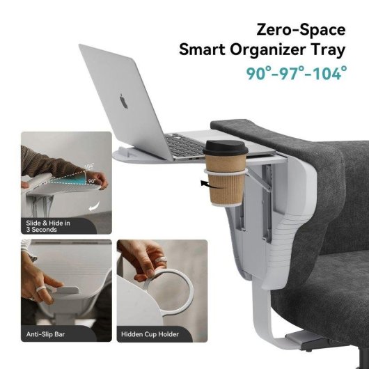 Chaise Ergonomique Newtral Freedom-X-FB Plateau Portatif Gris Fonce