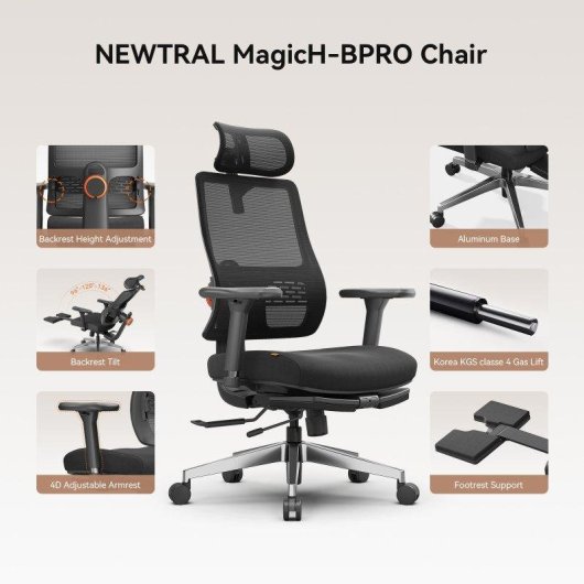 Chaise Ergonomique Newtral Magich-BPro LAPD-BLACK