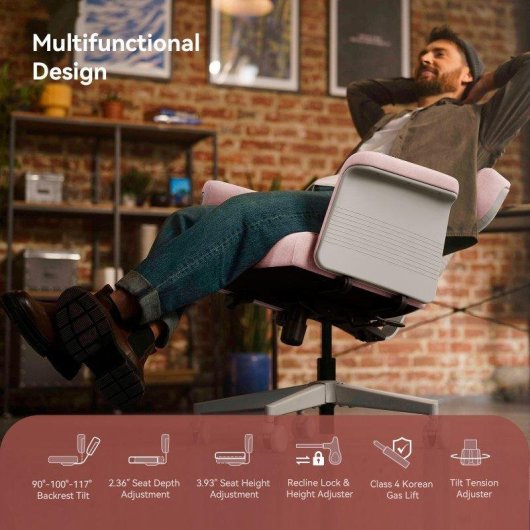 Chaise Ergonomique Newtral Freedom-X-FB Accoudoirs Reglables et Plateau Portatif
