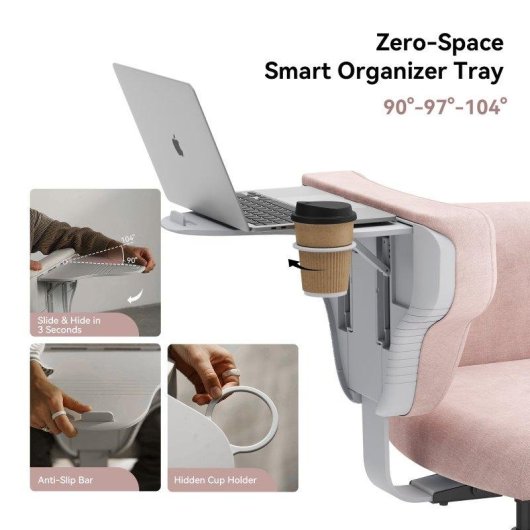Chaise Ergonomique Newtral Freedom-X-FB Accoudoirs Reglables et Plateau Portatif