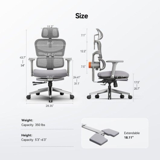Siege de bureau NEWTRAL NT002 ergonomique gris
