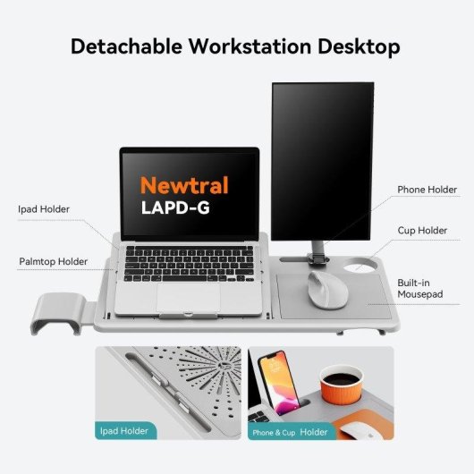 Sedia ergonomica Newtral NT002 con poggiapiedi e supporto lombare regolabile