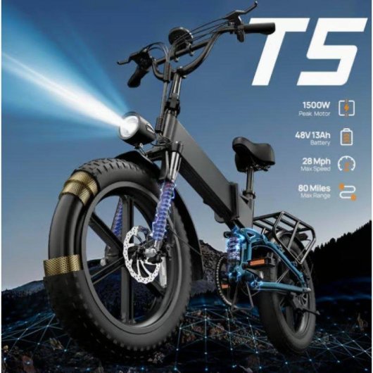 Bicicleta Eletrica Urlife T5 48V 13Ah 20x4 Polegadas
