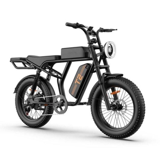 Bicicleta Elétrica URLIFE T2 Preta 48V 15,6Ah Rodas 20 x 4,0 Polegadas