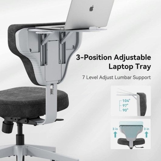 Cadeira Ergonomica NEWTRAL FP-DG Cinza Escuro com Bandeja Portatil
