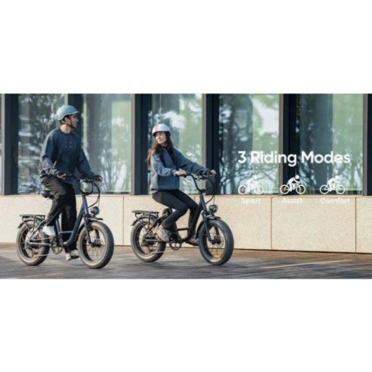 Bicicleta elétrica URLIFE E20 Pro 48V 15,6Ah rodas 20 x 4,0 polegadas preta