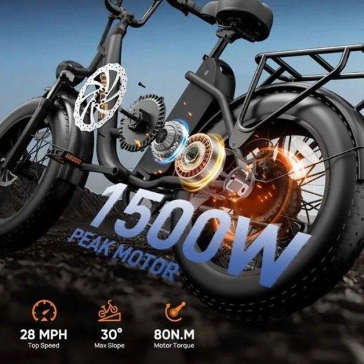 Bicicleta Eletrica Urlife E20 Pro 750W 20in Fat Tires