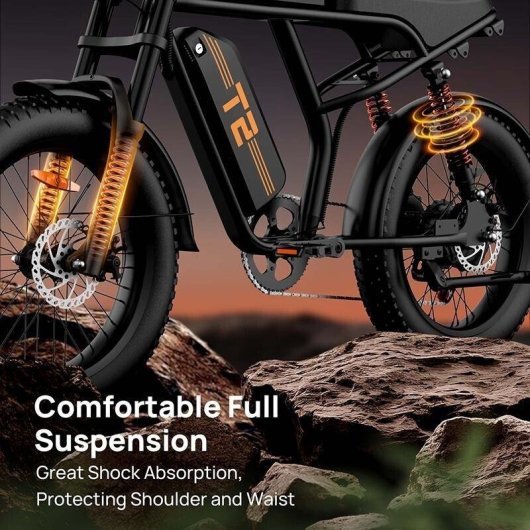 Bicicleta Eletrica Urlife T2 Preta 48V 15.6Ah Pneus 20x4.0