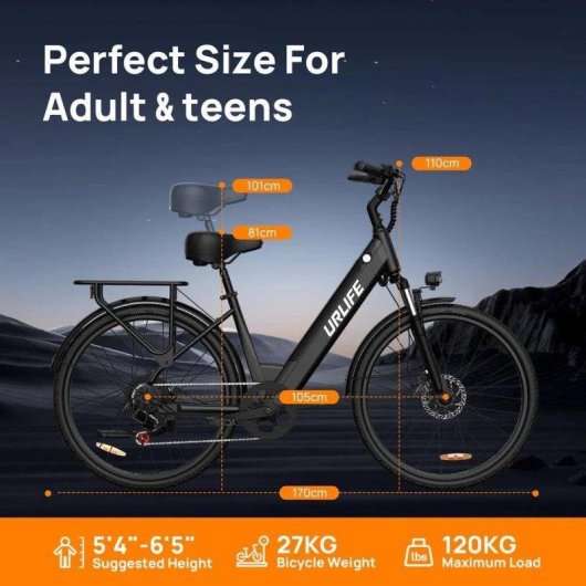 Bicicleta Eletrica Urlife E26 36V 13Ah 26 polegadas