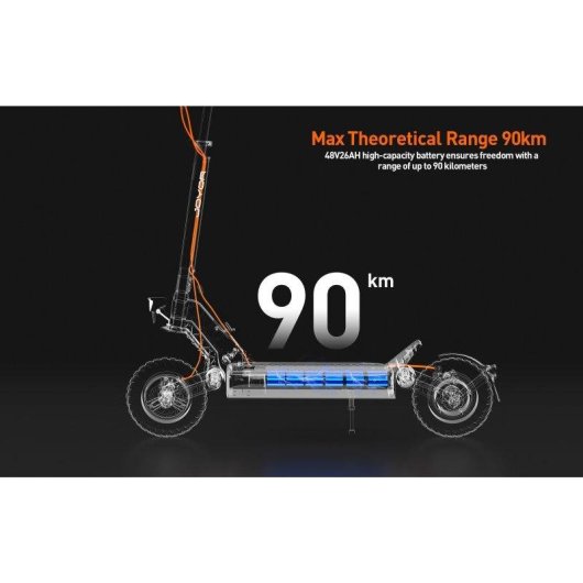 Patinete elétrico Joyor S8 600W Autonomia 90km Rodas 10'' Travões disco Preto