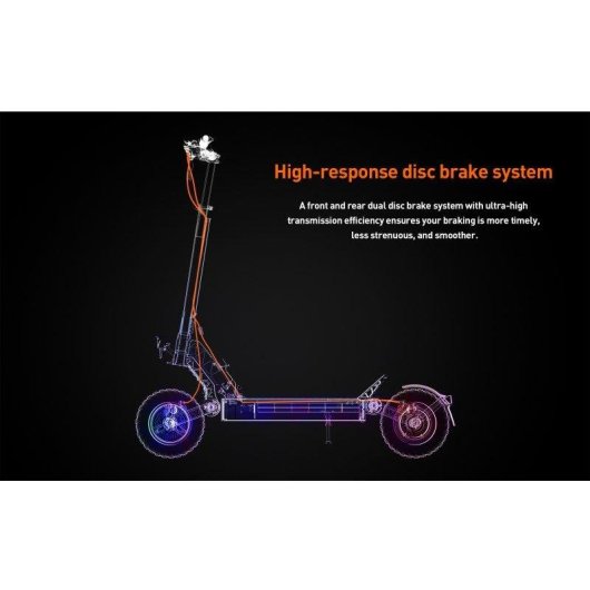 Patinete elétrico Joyor S8 600W Autonomia 90km Rodas 10'' Travões disco Preto