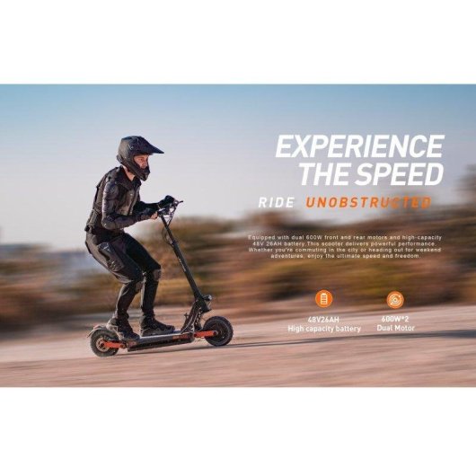 Patinete elétrico Joyor S8-S-Z 1200W Autonomia 80km Rodas 10'' Suspensão Preto