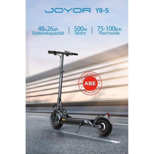 Monopattino elettrico Joyor Y8-s 500W Autonomia 70km Ruote 10'' Freni a disco Nero