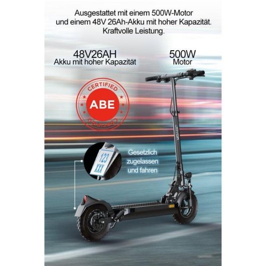 Monopattino elettrico Joyor Y8-s 500W Autonomia 70km Ruote 10'' Freni a disco Nero