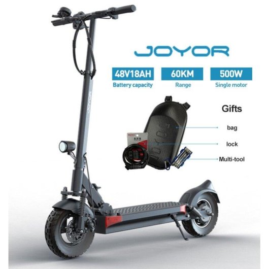 Patinete électrique Joyor Y6-S 500W Autonomie 75km Freins à disque Noir