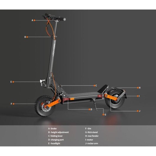 Patinete eléctrico Joyor S5-Z 500W Autonomía 63km Ruedas 10" Negro