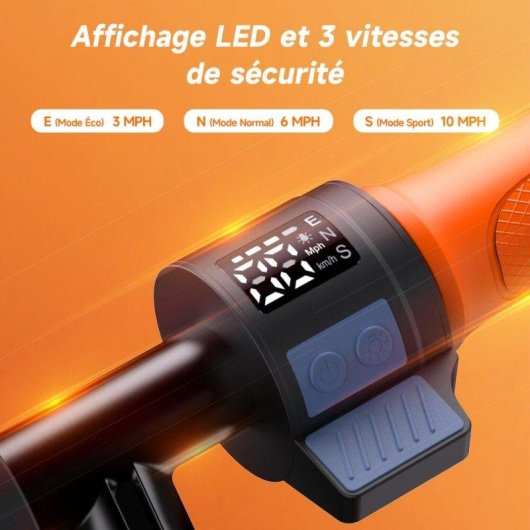 Patinete électrique iScooter K2pro 150W Autonomie 9km Freins doubles Orange