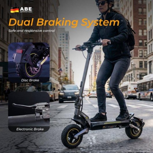 Elektroroller iScooter V5pro 500W Reichweite 45km 10'' Räder Federung Schwarz