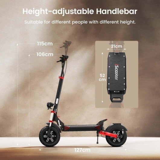 Patinete eléctrico iScooter iX8 2400W Autonomía 69km Ruedas 11" Negro