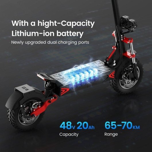 Patinete eléctrico iScooter iX8 2400W Autonomía 69km Ruedas 11" Negro