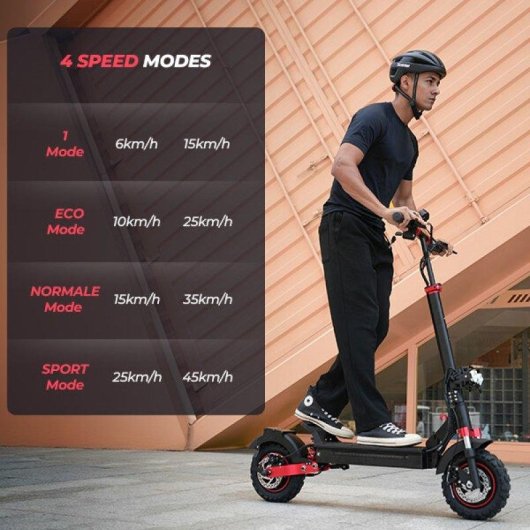Elektroroller iScooter iX5S 1000W Reichweite 65km Federung 11'' Schwarz