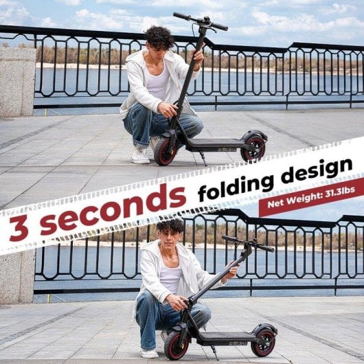 Patinete électrique iScooter W5 350W Autonomie 30km Roues 8,5'' Freinage double Noir