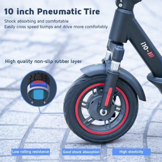 Elektroroller iScooter I10 650W Reichweite 45km 10'' Räder Scheibenbremsen Schwarz
