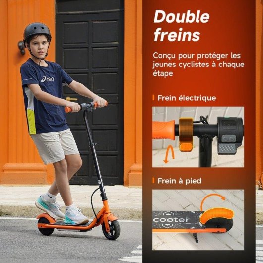 Patinete électrique iScooter K2Pro 150W Autonomie 9km Roues macizas Orange