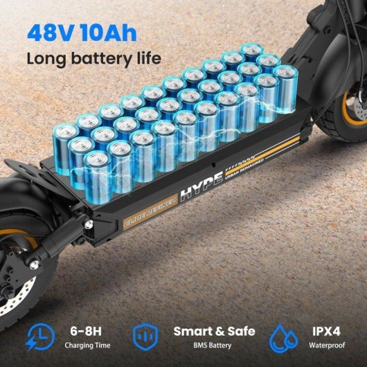 Elektroroller iScooter W9air 800W Reichweite 50km Doppelfederung Schwarz